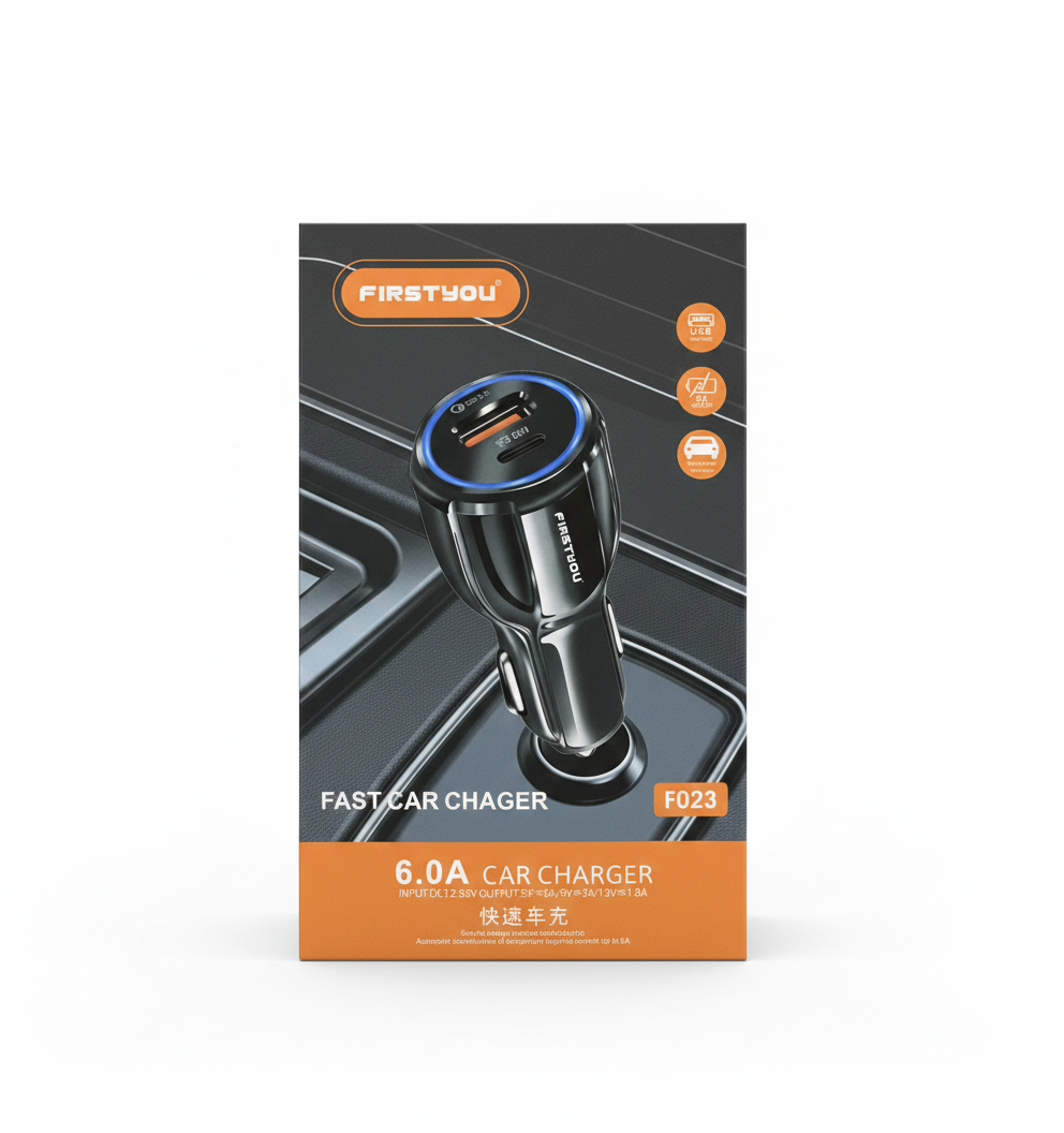 تصویر 2 از شارژر فندکی 22 وات فرست یو مدل F023 - سایرون