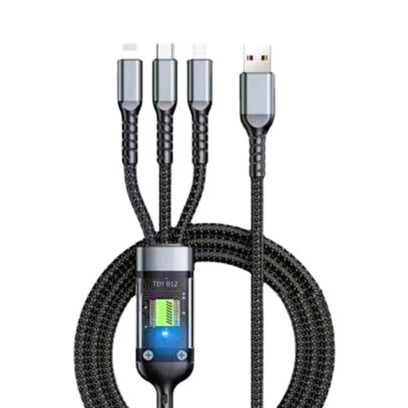 کابل سه کاره تبدیل USB به لایتنینگ / USB-C / MicroUSB مدل U50 3IN1 طول 1.2 متر