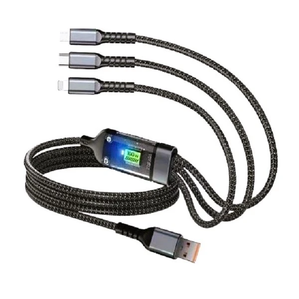 تصویر 3 از کابل سه کاره تبدیل USB به لایتنینگ / USB-C / MicroUSB مدل U50 3IN1 طول 1.2 متر - سایرون