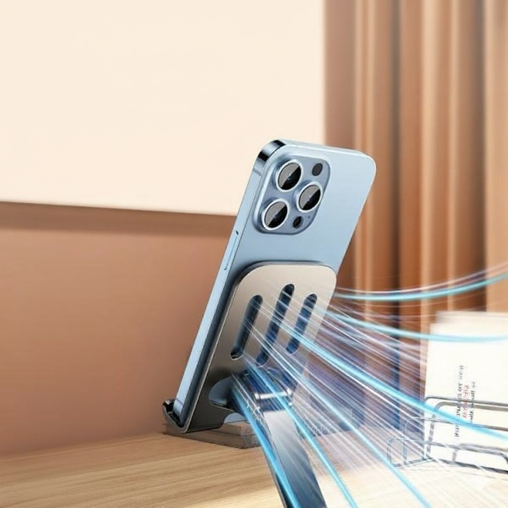 تصویر 2 از پایه نگهدارنده رومیزی گوشی موبایل و تبلت مدل ZM-0113H تیتانیومی - سایرون